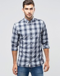 Синяя рубашка классического кроя в клетку Tommy Hilfiger - Кремень