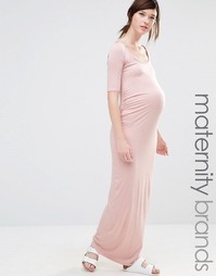 Трикотажное платье макси для беременных Bluebelle Maternity - Розовый