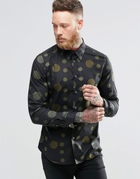 Рубашка слим с принтом Paul Smith - Хаки