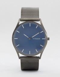 Серые часы с узким сетчатым ремешком Skagen SKW6223 - Серый