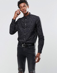 Рубашка слим с принтом сердечек Paul Smith - Черный
