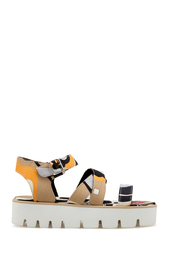 Льняные сандалии Criss Cross Wedge Msgm