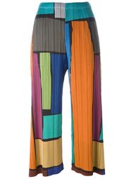 укороченные брюки дизайна колор-блок Pleats Please By Issey Miyake