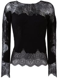трикотажный топ с кружевными вставками Ermanno Scervino