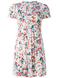 платье с цветочным узором и плиссировкой Red Valentino