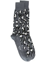 leopard pattern socks Paul Smith