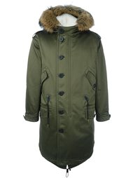 fur collar parka Burberry London