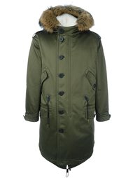 fur collar parka Burberry London