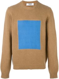 свитер с контрастным принтом  MSGM