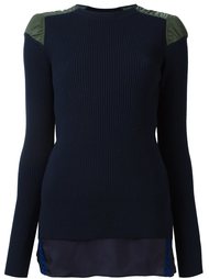 cupro insert knitted top Sacai