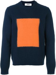 свитер с контрастной вставкой  MSGM
