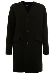 flap pockets mid-length coat Yang Li