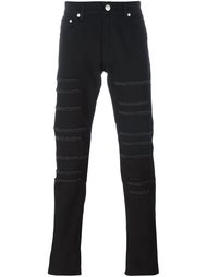 textured panel slim-fit jeans Alexander McQueen