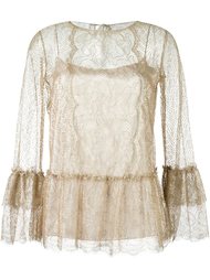 ruffled lace blouse Alberta Ferretti