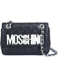 quilted logo plaque shoulder bag Moschino