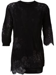 трикотажный топ с кружевными вставками Ermanno Scervino