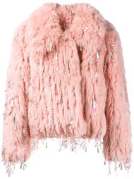 embellished faux fur jacket Ashish