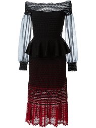 трикотажное платье с открытыми плечами Alexander McQueen