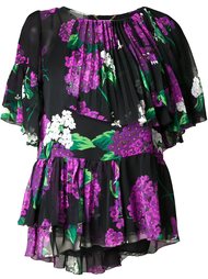 pleated floral blouse Muveil