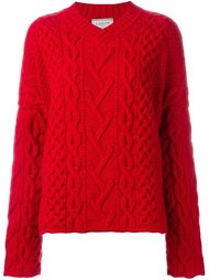 cable knit v-neck jumper Lanvin