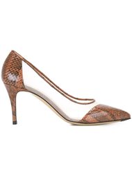 lama elaphe mesh panel pumps Bionda Castana