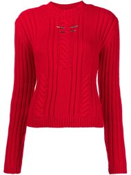 chest metallic detail pullover Mugler