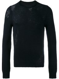 трикотажный джемпер с рваными деталями Maison Margiela