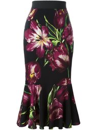 юбка с узором в виде тюльпанов Dolce &amp; Gabbana