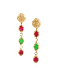 gripoiz mademoiselle clip on dangle earrings Chanel Vintage
