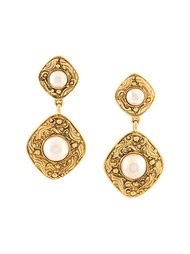 oversized drop clip-on earrings Chanel Vintage