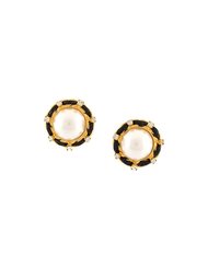 button clip-on stud earrings Chanel Vintage