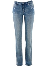 Прямые джинсы-стретч, cредний рост (N) (голубой) Bonprix