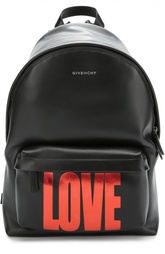 Кожаный рюкзак с принтом LOVE Givenchy