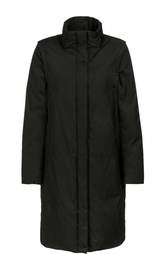 Утепленное пальто прямого кроя с карманами и высоким воротником DKNY