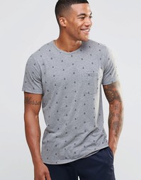 Облегающая футболка с принтом якоря Abercrombie &amp; Fitch - Серый