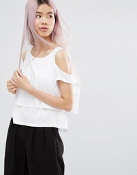 Топ с открытыми плечами Monki - Белый