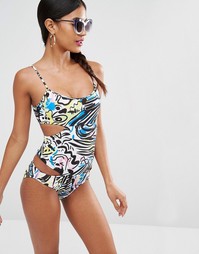 Слитный купальник с абстрактным принтом Moschino - Multi 1001