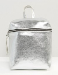 Фактурный рюкзак с эффектом металлик Missguided - Серебряный