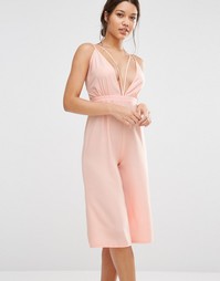 Комбинезон с юбкой‑шортами и бретельками Missguided - Blush