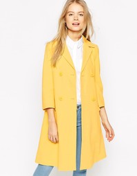 Свободное пальто со складками сзади ASOS - Лимонный