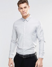 Серая меланжевая строгая рубашка с длинными рукавами ASOS - Серый