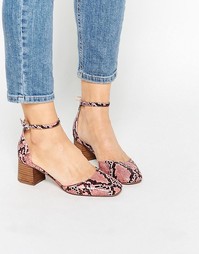 Туфли на каблуке ASOS OUT NOW - Розовая змея