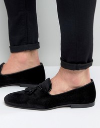 Черные бархатные лоферы ASOS - Черный