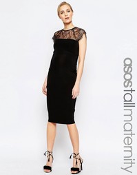 Облегающее платье миди для беременных ASOS Maternity TALL - Черный