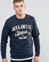 Свитшот с круглым вырезом и логотипом спереди Jack &amp; Jones