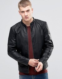 Куртка из искусственной кожи со вставками на плечах Jack &amp; Jones