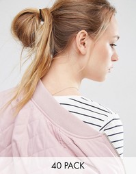 40 резинок для волос ASOS Basics - Черный