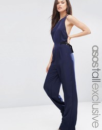 Комбинезон с ремешками и пряжками по бокам ASOS TALL - Темно-синий