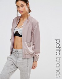 Двухцветная атласная куртка‑пилот Missguided Petite - Lilac ash