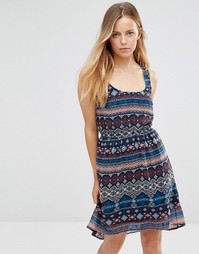 Короткое приталенное платье без рукавов Only - Night sky